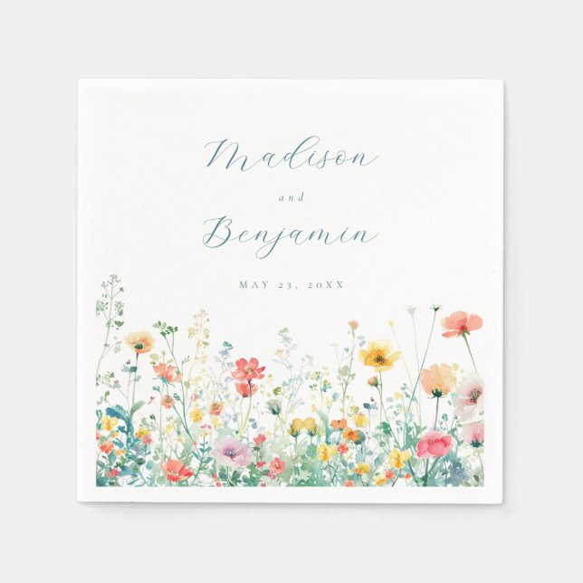 Guardanapo De Papel Casamento de Primavera selvagem (Frente)