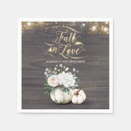 Guardanapo De Papel Casamento de Pumpkin Floral Branca de Queda Russa