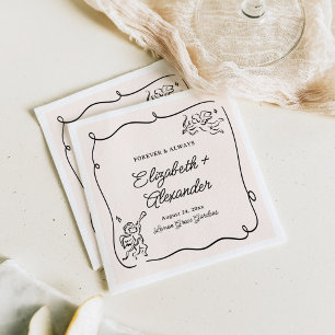 Guardanapo De Papel Casamento de Quirky e Whimsical Cupid Cherubs