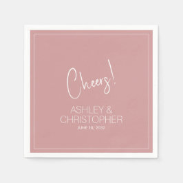 Guardanapo De Papel Casamento de Rosa com pó minimalista moderno