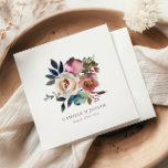 Guardanapo De Papel Casamento de Rosa Dark Romântica Chic Elegant<br><div class="desc">Chic Elegante Romântico Rosa Dark Casamento Napkins</div>