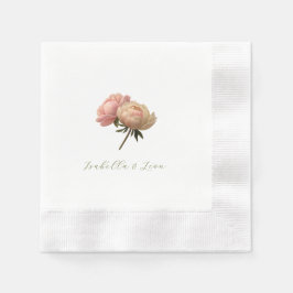 Guardanapo De Papel Casamento de Rosa Floral Chic Branco 