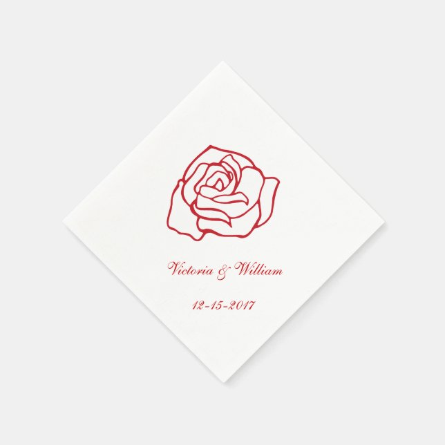 Guardanapo De Papel Casamento de Rosa personalizado Napkins (Canto)
