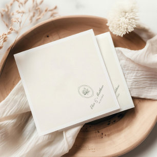 Guardanapo De Papel Casamento de Rosa Verde Salvia