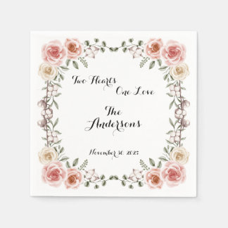Guardanapo De Papel Casamento de Rosas de Bares Rústicos com Amor