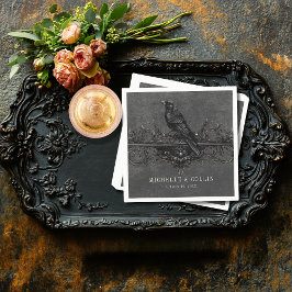 Guardanapo De Papel Casamento de Rosas Pretos Góticos Raven e Pretos