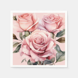 Guardanapo De Papel Casamento de Rosas Rosadas