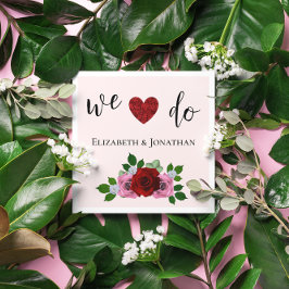 Guardanapo De Papel Casamento de Rosas Vermelhas e Rosa