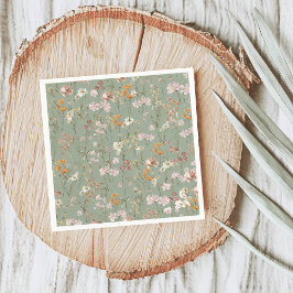 Guardanapo De Papel Casamento De Sage Green Wildflower Em Bloom Garden