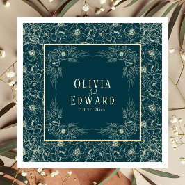 Guardanapo De Papel Casamento de Sangue do Ouro Elegante