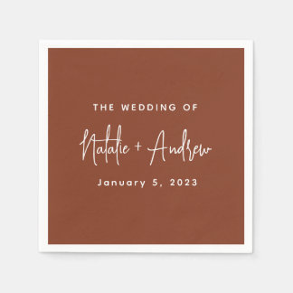 Guardanapo De Papel Casamento de Script Clássico de Umem Queimada de T