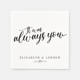 Guardanapo De Papel Casamento de Script Clássico Moderno