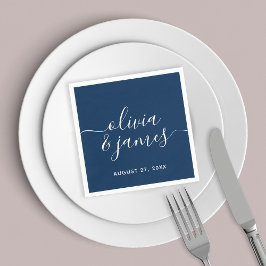 Guardanapo De Papel Casamento de Script de Caligrafia Editável