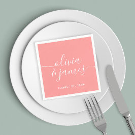 Guardanapo De Papel Casamento de Script de Caligrafia Editável