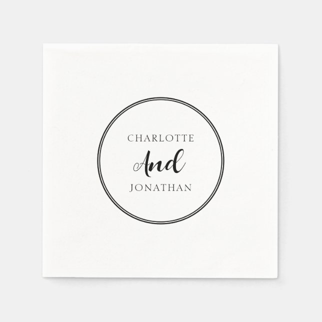 Guardanapo De Papel Casamento de Script de Caligrafia Elegante Chic Mi (Frente)