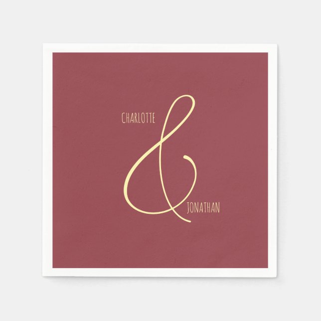 Guardanapo De Papel Casamento de Script de Caligrafia Elegante Chic Mi (Frente)