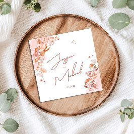 Guardanapo De Papel Casamento de Script Elegante Boho Boho