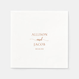 Guardanapo De Papel Casamento de Script Elegante Terra Cotta