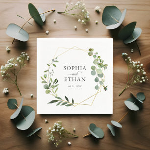 Guardanapo De Papel Casamento de Script Eucalyptus Botânico