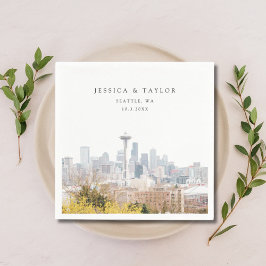 Guardanapo De Papel Casamento de Seattle Coquetel Personalizado Napkin