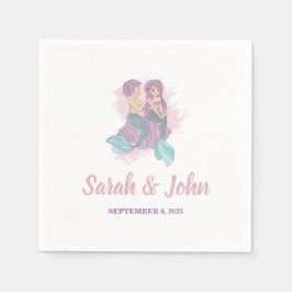 Guardanapo De Papel Casamento de Sereia com Fadas Românticas