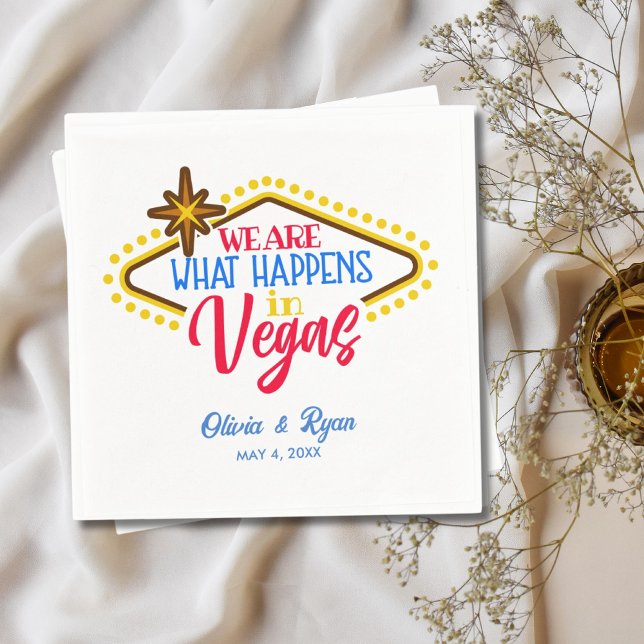 Guardanapo De Papel Casamento de Sinal Personalizado em Las Vegas (Fun Custom Las Vegas Sign Wedding Napkins)