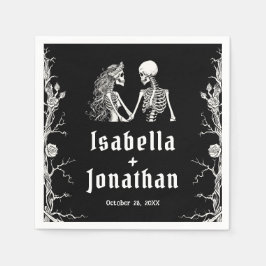 Guardanapo De Papel Casamento de Skeletons do Dia das Bruxas de Gótico