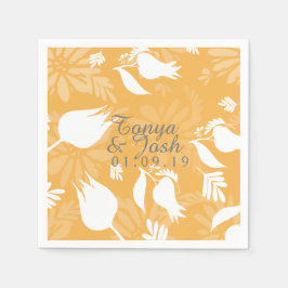 Guardanapo De Papel Casamento de Sombras Botânicas com Tulipas Desenha