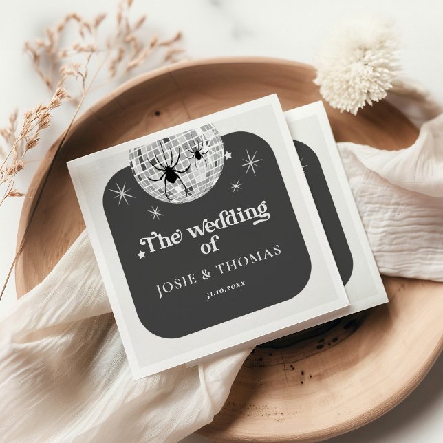 Guardanapo De Papel Casamento de Spiders e Bola de Disco Retro Hallowe (Criador carregado)