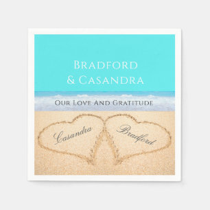 Guardanapo De Papel Casamento de Teal Blue Beach 2 Hearding in the San