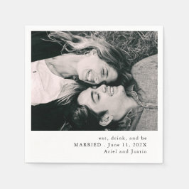 Guardanapo De Papel Casamento de Tema de Foto Simples