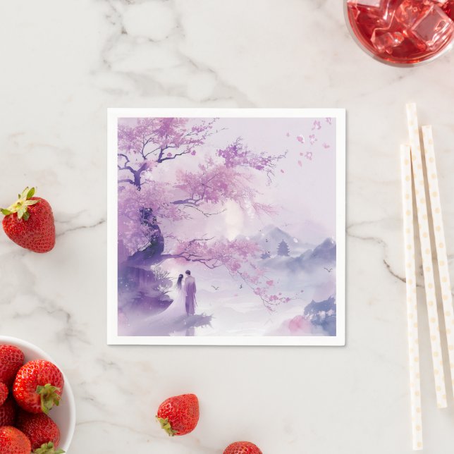 Guardanapo De Papel Casamento de Tema de Lavanda de Noiva e Horto (Insitu)