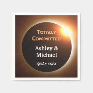 Guardanapo De Papel Casamento de Tema Eclipse Totalmente Comprometido
