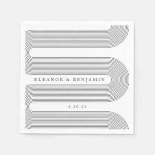 Guardanapo De Papel Casamento de tendências das linhas brancas legante