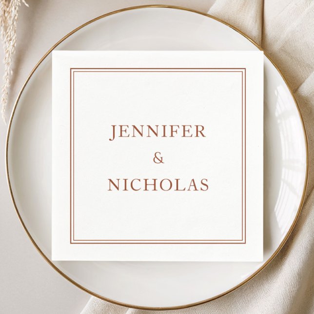 Guardanapo De Papel Casamento de Terracota Clássico Elegante (Elegant Classic Terracotta Wedding Napkins)