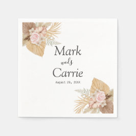 Guardanapo De Papel Casamento de Terracota Floral Boêmio