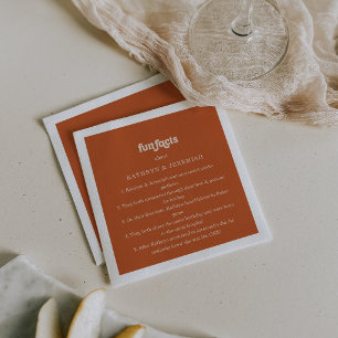 Guardanapo De Papel Casamento de Terracota Simples Formal Fatos Divert