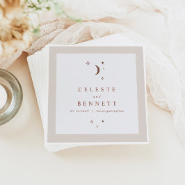 Guardanapo De Papel Casamento de Terracotta de Boho Moon & Stars