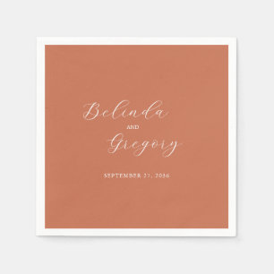 Guardanapo De Papel Casamento de Terracotta Elegant Script Calliografi