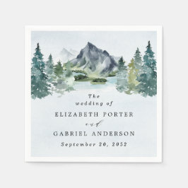 Guardanapo De Papel Casamento de Themed Rustic Elegante Das Montanhas 