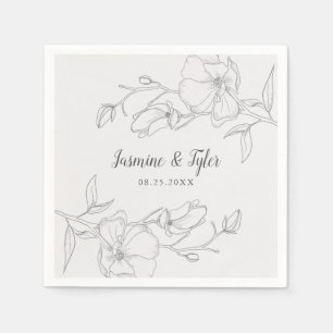 Guardanapo De Papel Casamento de Verão das Flores da Magnésia Rústi
