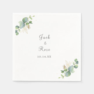 Guardanapo De Papel Casamento de Verão de Eucalyptus Greenery Rustic.