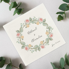 Guardanapo De Papel Casamento de Verão de Wreath Floral Rosa Rosa Rosa