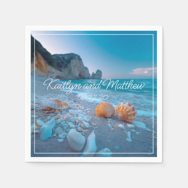 Guardanapo De Papel Casamento de Verão Moderno (Frente)