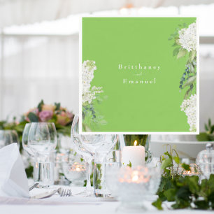 Guardanapo De Papel Casamento de Verde limão Hydrangea Branco