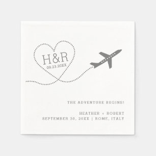 Guardanapo De Papel Casamento de Viagem Chuveiro de Noiva Personalizad
