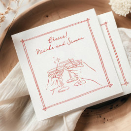 Guardanapo De Papel Casamento de vidro de champanhe com moldura esboça