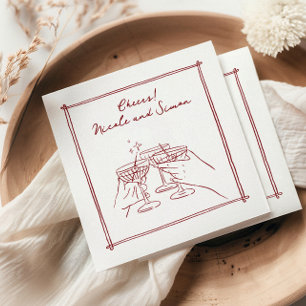 Guardanapo De Papel Casamento de vidro de champanhe com moldura esboça