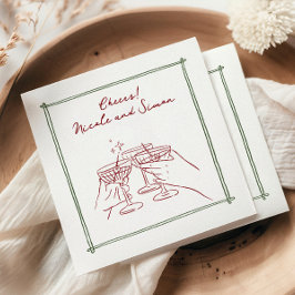 Guardanapo De Papel Casamento de vidro de champanhe com moldura esboça