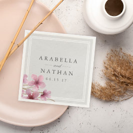 Guardanapo De Papel Casamento de Watercolor Cherry Blossoms